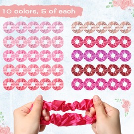 Thiccywoov 50 Sets Quinceanera Party Favors for Guests Quinceanera Gifts Include 50 Quinceanera Scrunchies 50 Thank You Card 50 Organza Bags for 15 Years Old Girls Sweet 15 Years Birthday Party