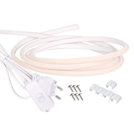 pcning COB LED Strip Direct Connection 3 m Warm White AC 230 Volt Super Bright IP67 Waterproof with 1.8 m On-Off Switch for Indoor Outdoor Use (Warm White, 3 m)