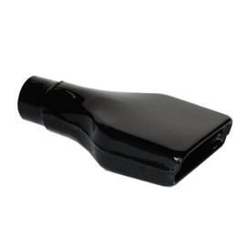 A.P. GLOSS BLACK T304 Stainless Steel Exhaust Muffler Tip 6" Wide Rectangle Outlet HI-TEMP POWDER COAT
