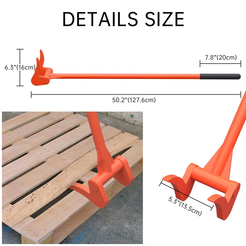 Upgrade ZOOKASEA Pallet Buster 50" with Handle, Heavy Duty Deck