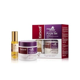 Karseell Purple Hair Mask with Argan Oil for Blonde Silver Gray Hair, Brass Neutralizing Treatment 16.9 fl oz + 1.69 fl oz