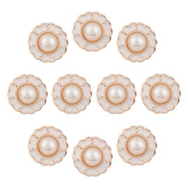20Pcs Pearl Clothing Buttons Plastic Sewing Button Handmade Sewing Accessories DIY Decorative(1inch,White)