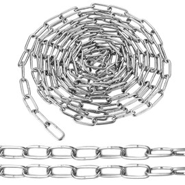NCCHDZSW Stainless Steel Chain Length 10 Metres 1.5 mm 304 Stainless Steel Chain Metal Chain Steel Chain for Hanging Fences, Swivel Chain Made of Steel Maximum Load 100 kg
