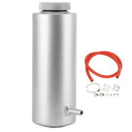 3x7.5in Radiator Coolant Oil Catch Can Overflow Tank Bottle Aluminium Alloy Universal 800ml/27ozSilver