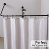 Crkmire L Shaped Corner Shower Curtain Rod, Adjustable [24.3" -