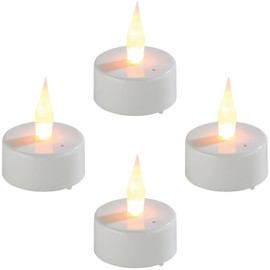 Lunartec Elektro Teelichter: LED-Teelichter mit Luftzugsensor und beweglicher Flamme, 4er-Set (LED Teelichter zum Auspusten, Künstliche Teelichter, Stimmungslicht)