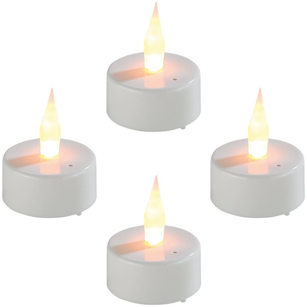 Lunartec Elektro Teelichter: LED-Teelichter mit Luftzugsensor und beweglicher Flamme, 4er-Set