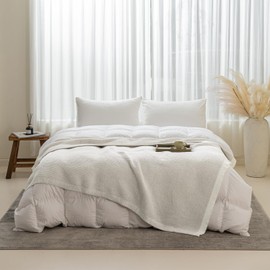 MH MYLUNE HOME Ultra Soft Ribbed Throw Blanket for Couch 60x80 Inches Luxurious Super Cozy Fluffy Microfiber Blanket Plush Warm Reversible Throw Blankets for Sofa Bed - Beige 60 x 80 Inches