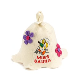 SAUNA GURU Sauna Glue, Sauna Hat, Wool Sauna Hat, Sauna Boss, Sauna Boss Devil, Sauna Cap, Sauna Goods, Wool, Sauna Hat, Outdoor, Tent Sauna, Gift, white