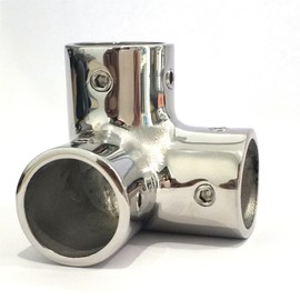 keehui Heavy Dudy 1.5 inch（38.5mm I.D.） Pipe Hand Rail Tee Marine Grade 316 SS Mirror Polished Hand Rail Fitting-90 Degree 1.5IN(38.5mm) 3 Way Corner Elbow (1PC)