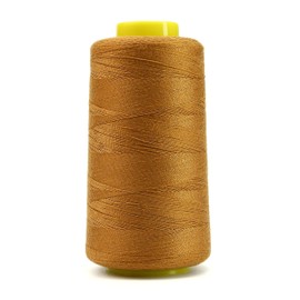 1500 Yards Jean Thread for Sewing Machine, 20s/2 Heavy Duty Strong Thick Bonded Cone Spools for Blue Jeans Denim Shoes Bag Canvas Leather Nylon Hand Sewing, 100% Polyester (Gold Thread, Yellow Core)