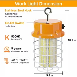 NS 80W LED Temporary Work Light 12000Lm 5000K IP67 Dust Waterproof Portable Lights