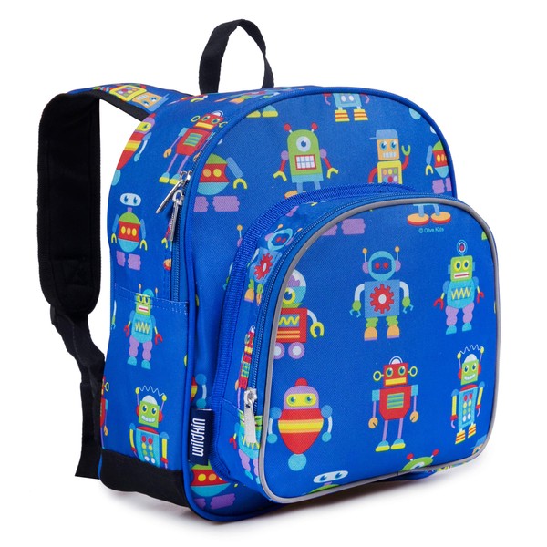 Wildkin 12 Inch Kids Backpack for Toddlers, Boys & Girls, 600 Denier Polyester Backpack for Kids, Ideal Size for School & Travel Backpacks, Mom's Choice Award Winner, BPA-free (Robots)