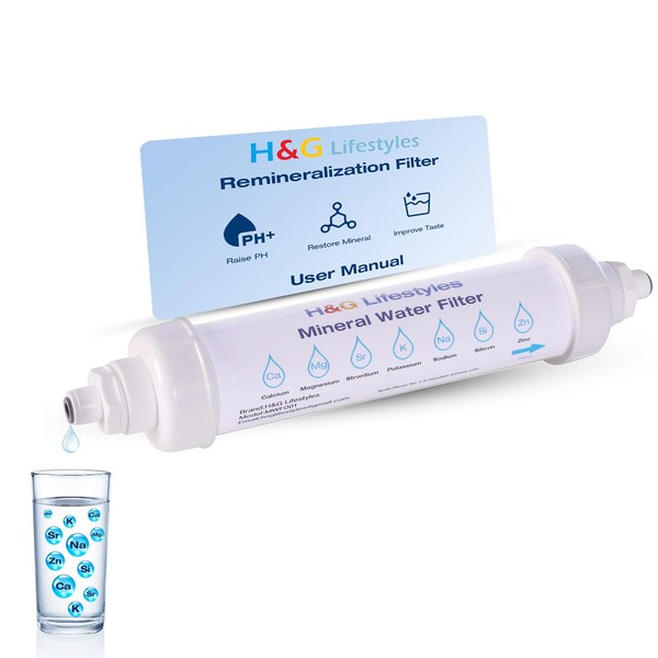 H&G Lifestyles Remineralization Filter,Water Remineralizer for Reverse Osmosis, Mineral Water