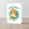 CafePress Bearded Dragon Got Crickets 4 Matte Folded Greeting Card