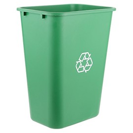 PRO&Family 10 Pack! 41 Qt. / 10 Gallon / 38 Liters Green Rectangular Recycling Wastebasket. Trash Bin Kitchen Trash Can Recycling Bins Plastic Bin Garbage Can.