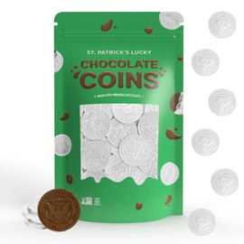St. Patrick's Day Dark Chocolate Silver Coins, Dairy-Free Bittersweet Chocolate, Kosher Certified Parve (200-Pack)