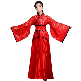 Lazutom Disfraz tradicional chino antiguo para mujer, vestido de Hanfu para fotografía, disfraz de cosplay (M, rojo)
