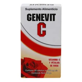 Genevit C Vitamina C  Pétalos De Rosa 60 Tabletas De 500 Mg Sabor Sin Sabor                                                                           