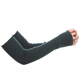 Lemoyoung Women's Cashmere Warm Long Fingerless Gloves Winter Arm Warmer (Dark Green), Green