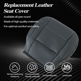 SecosAutoparts Driver Side Bottom Replacement Leather Seat Cover Black Compatible with Infiniti QX56 2004 2005 2006 2007 2008 2009 2010
