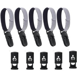 5 Sets Black Garden Flag Stoppers Anti-Wind Clips Garden Flag Clips Garden Flag Rubber Stoppers Adjustable Anti-Wind Clips Accessories for Keep Flags in Place, Flagpole Hardware