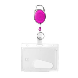 Karteo ID Card Holder with ID Card Holder Jojo Purple [Pack of 1] ID Card Yo-Yo with Carbine Hook and Card Case for 1 Card for ID Cards Service ID Cards