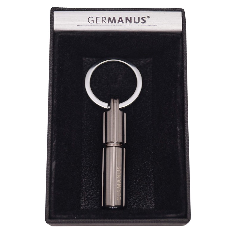 GERMANUS Cigar Drill Cigar Cutter Full Metal Silver in Case