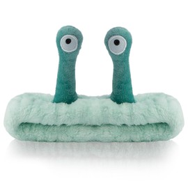SuPoo Green Snail Face Wash Headband - Funny Skincare Spa Headband, Cute Alien Puffy Makeup Headbands for Women with Stretchy Antenna Eyes Hair Wrap