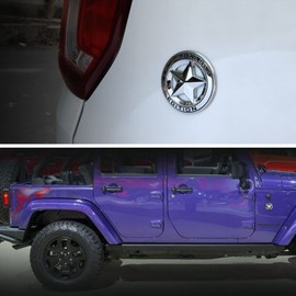 Lone Star Texas Metal car Emblem,Texas 3D car Decal,car Decal Sticker Metal Auto Emblem (Silver)