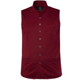 JP 1880 806778349-4XL Men's Large Sizes Plus Sizes Menswear L-8XL Vest, Traditional Sweat, Stand-Up Collar, Embroidery, Dark Cherry Red, 4XL, Dark Cherry Red