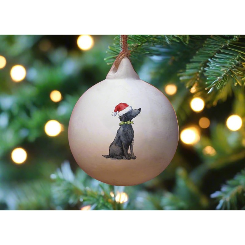 Image Industry Flat Coated Retriever Ceramic Bauble - Tree Decoration