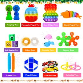 Fidget Advent Calendar 2024 for Kids, Christmas Countdown Calendar with Fun Fidget Toys, Count Down to Christmas with 24 Days Christmas Presents Box for Boys Girls