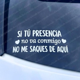 Christian Si Tu Presencia Sticker - No va conmigo  No Me Saques De Aquí Decal Sticker for Cars:_Silver_7 inch x 4 inch
