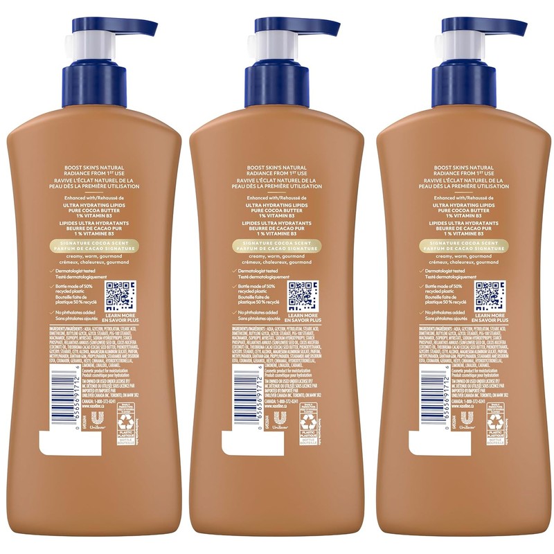Vaseline Intensive Care Cocoa Radiant Body Lotion – 3 Pack