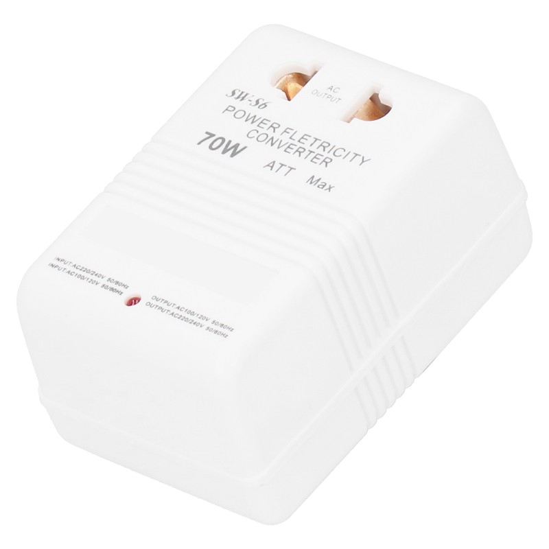 70W Power Converter to Dual Channel Transformer Adapter for Travel