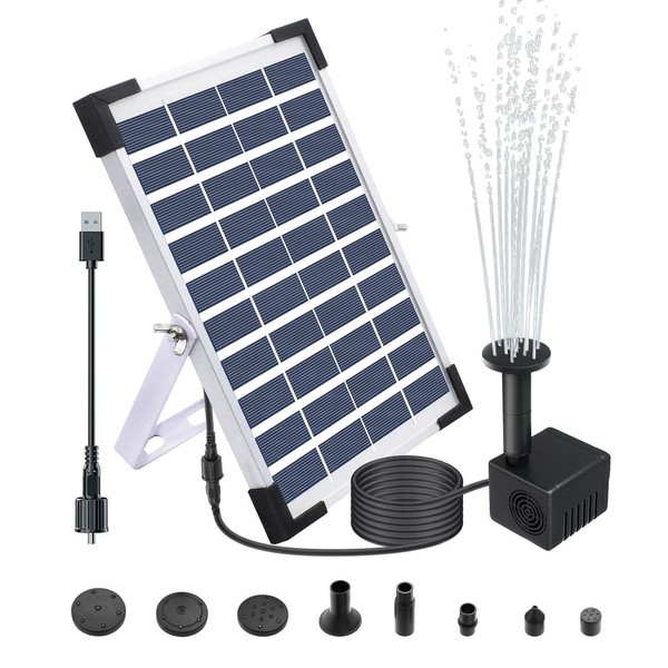 Lewisia 5W Solar Fountain Pump for Pool Pond Bird Bath