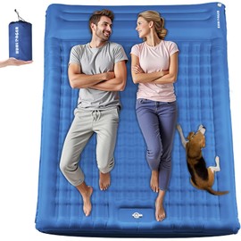 Hualonger Double Sleeping Pad Camping, 6" Extra Thick Camping Pad with Pillow Built-in Foot Pump Waterproof Inflatable Sleeping Mats for Camping, Backpacking, Hiking,Traveling Tent