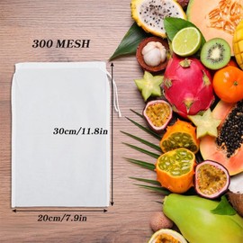 YUHENGCT Nut Milk Bag Cheese Cloth Bag for Straining,All Natural Cheesecloth Bags,Cold Brew Coffee Bag,Reusable Food Strainer for Produce,Tea,Yogurt,Juice,Wine,Soup,Herbs