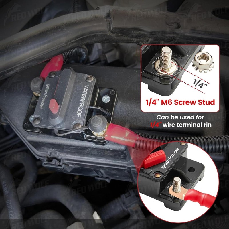 RED WOLF 80Amp Circuit Breaker for Boat Trolling Motor Marine