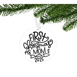 First Christmas One Sided Ornaments (Mom & Dad)