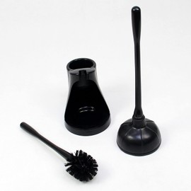 Casaphoria Toilet Plunger and Bowl Brush Combo for Bathroom Cleaning,Bathroom Accessories, Dark Black