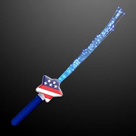 Stars & Stripes Fiber Optic LED Light Up Wand