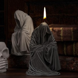 Skull Robe Mold Robe Candle Mold Mage Robe Mold Ghost Resin Casting Mold Resin Making Molds Silicone Mold for Candle Home Decorate Mold Candle Making Mold 3D Animal Mold Clay Mold