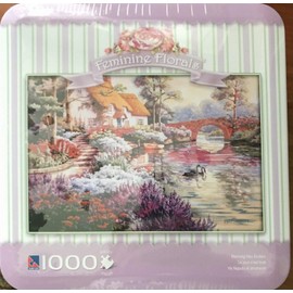 Feminine Florals Romantic Perfection 1000 Piece Puzzle in Storage Tin