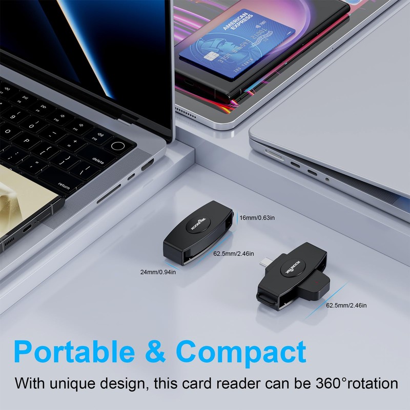 CAC Reader, DOD Military USB C Common Access CAC Card