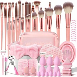 Set de 70 Piezas Brochas de Maquillaje Profesional Completo, Juego Multifuncional de Herramientas de Maquillaje con Bolsa, Kit de Pinceles para Base de Maquillaje, Pinceles y Herramientas para Maquillaje de Ojos y Rostro