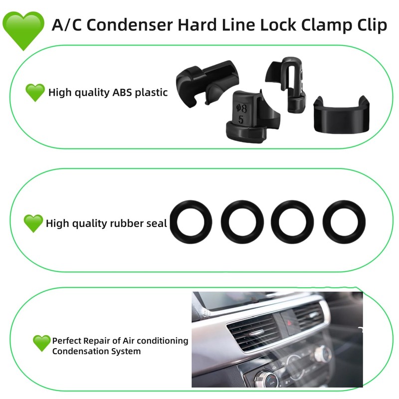 2PCS A/C Condenser Hard Line Lock Clamp Clip 88718-1E150 Fit