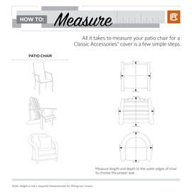 Classic Accessories Veranda Water-Resistant 25.5 Inch Patio Chair Cover, 2-Pack