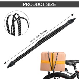Rapidbok Pack of 3 Luggage Straps Bicycle, Rubber Tensioner with Hooks, Pannier Rack Lashing Strap, Elastic Tie Down Strap, Adjustable, Fastening Strap for Motorcycle, Bike, Backpack